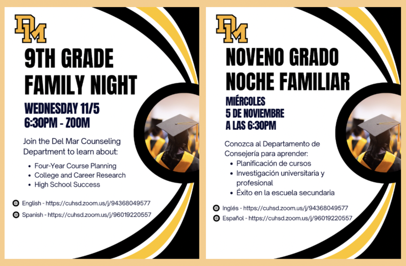9th grade family night nov 5