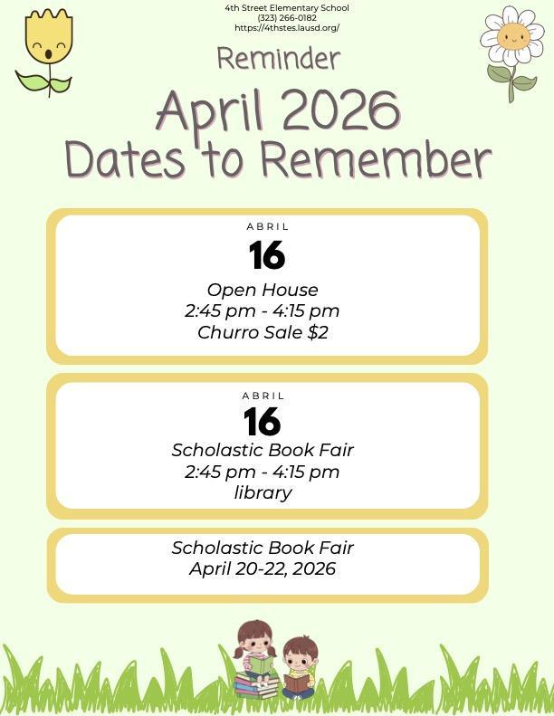 Dates to Remember April 2026