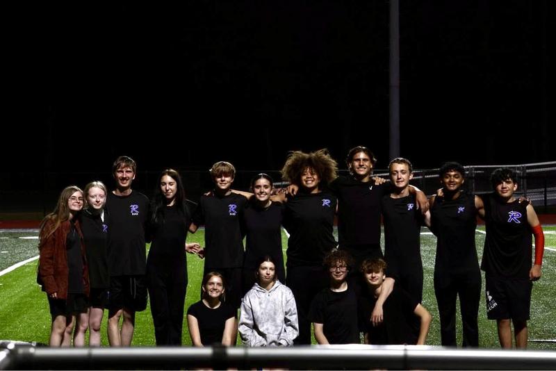 Drumline students pictured together after competition.