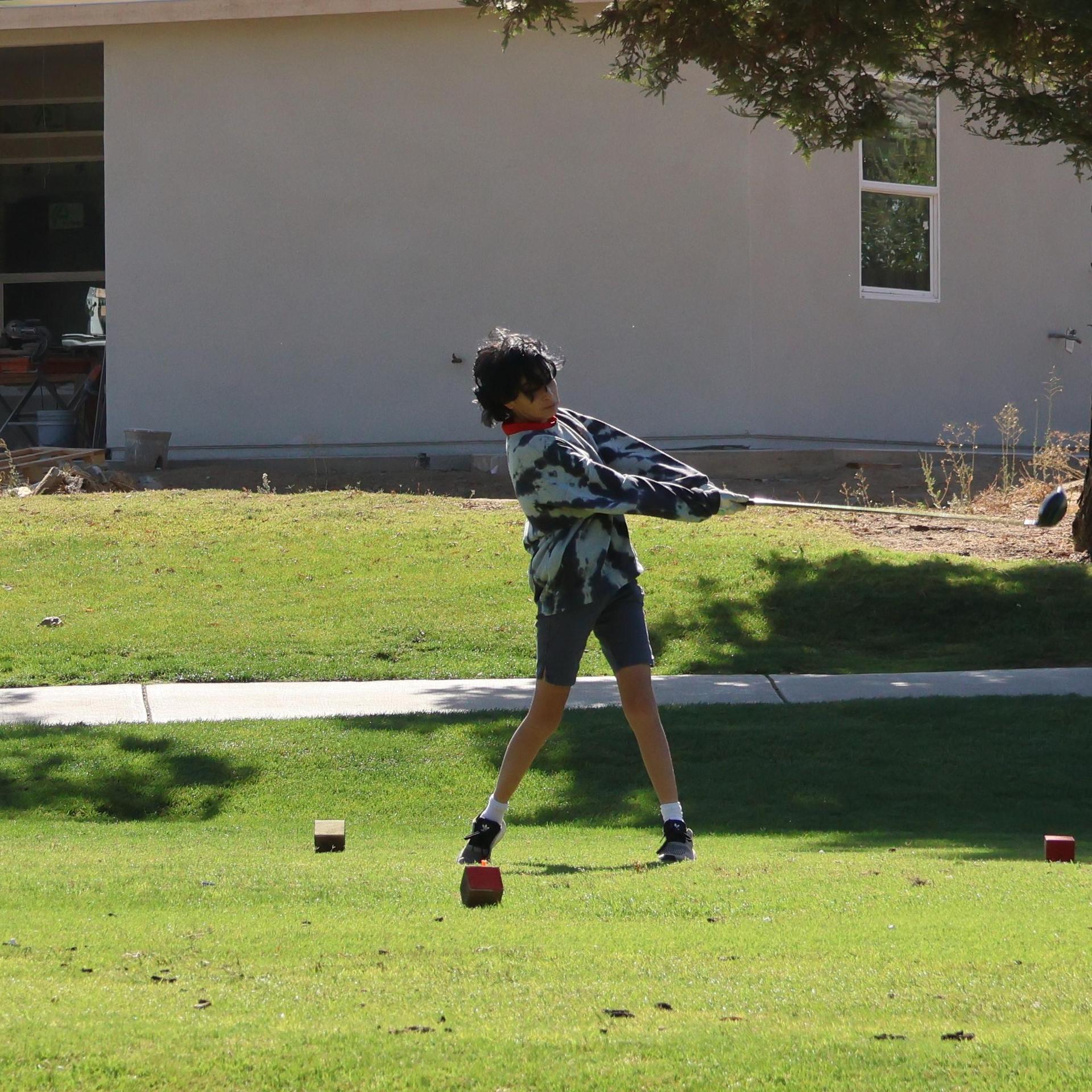 Girls golfers in action at the championships
