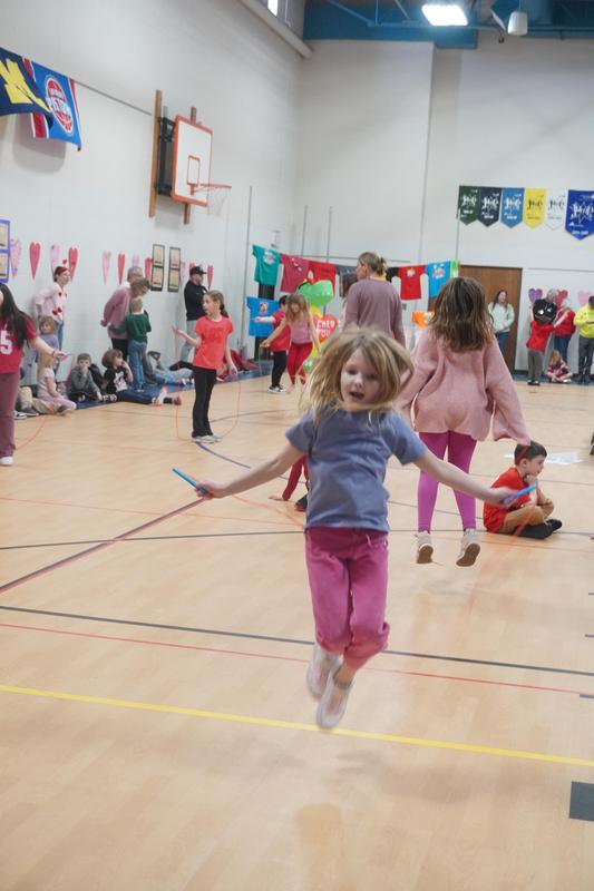 A student is jumping rope.