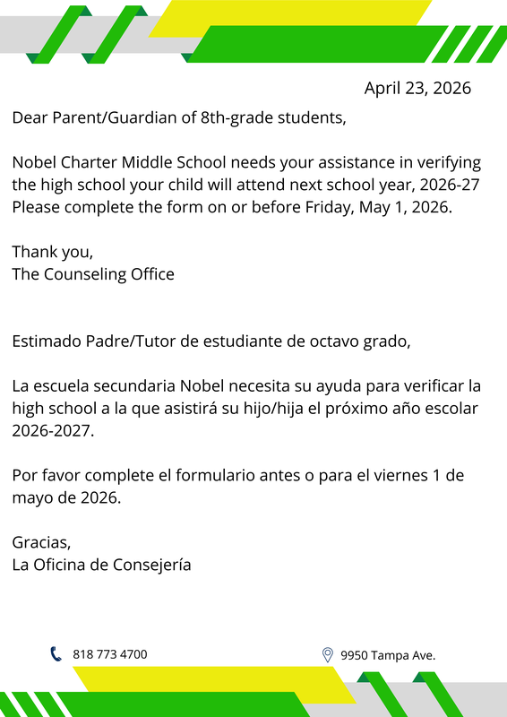 NEXT YEAR - HIGH SCHOOL ENROLLMENT 2026-2027 Featured Photo