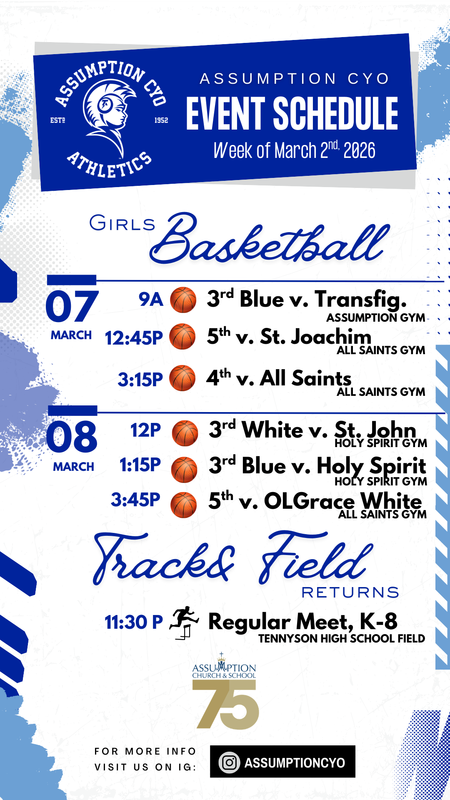 This Weekend's CYO Events - March 7th & 8th