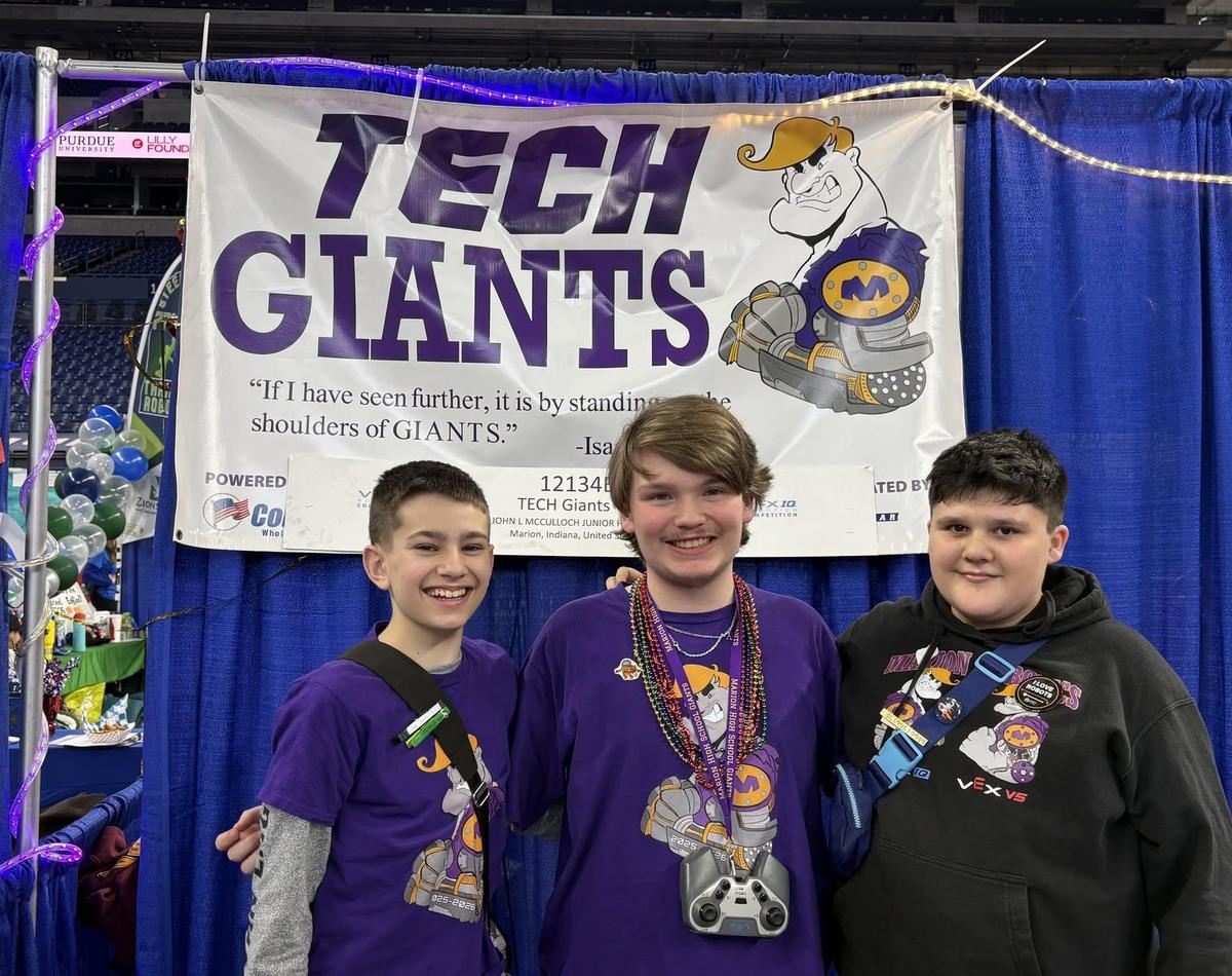 photo - MJH robotics team at VEX state finals in March 2026