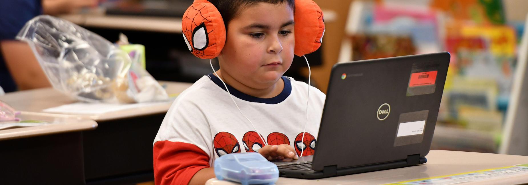 Student working on Chromebook