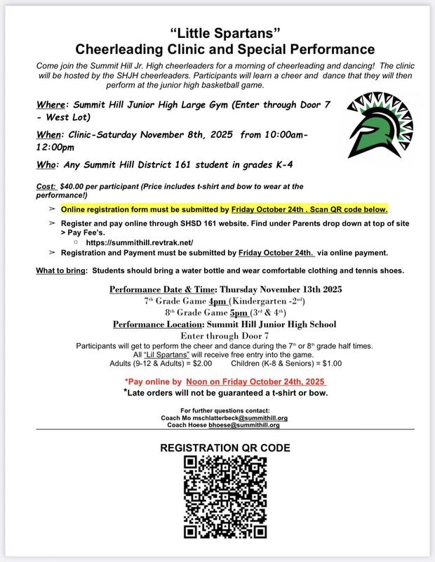 SHJH Little Spartans Cheer Clinic