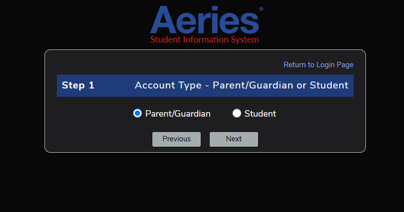 Step 1 - Select the Account Type Image.