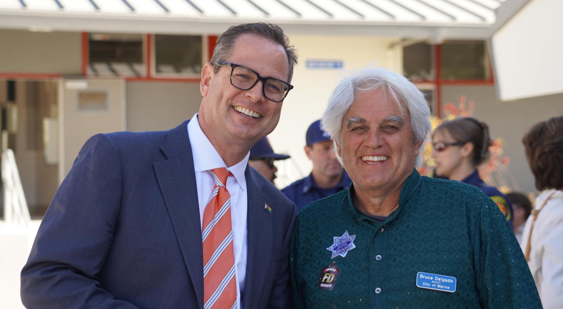 Superintendent PK Diffenbaugh & Bruce Delgado, Mayor of City of Marina at ribbon cutting ceremony (August 4th, 2025)