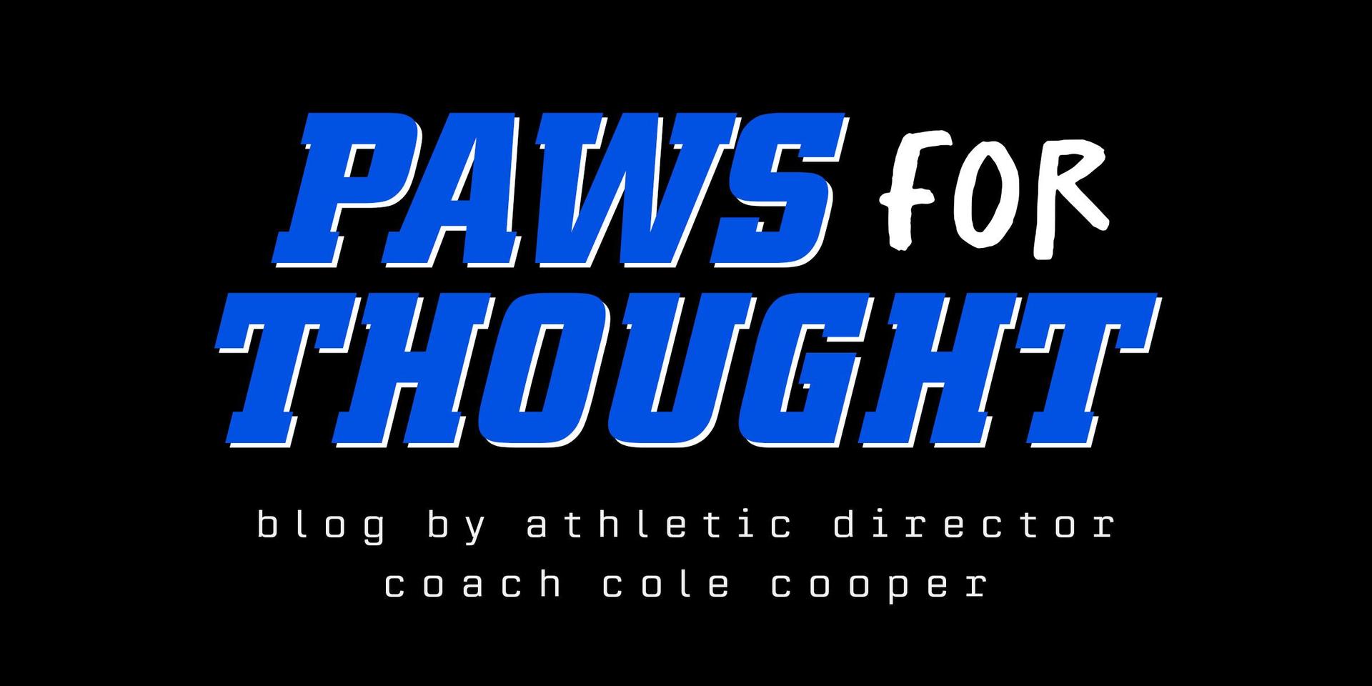 paws for thought - blog by athletic director
