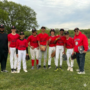 coaches and baseball athletes in line
