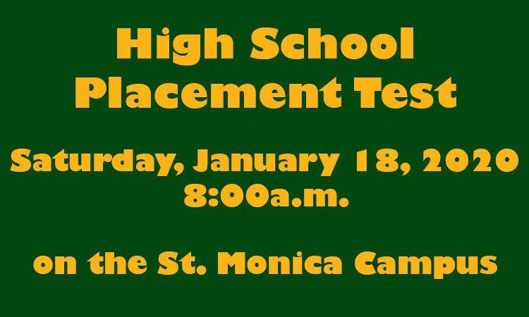 High School Placement Test Saturday, January 18 Featured Photo