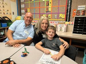 Grandparents with Crestview student at grandparent event