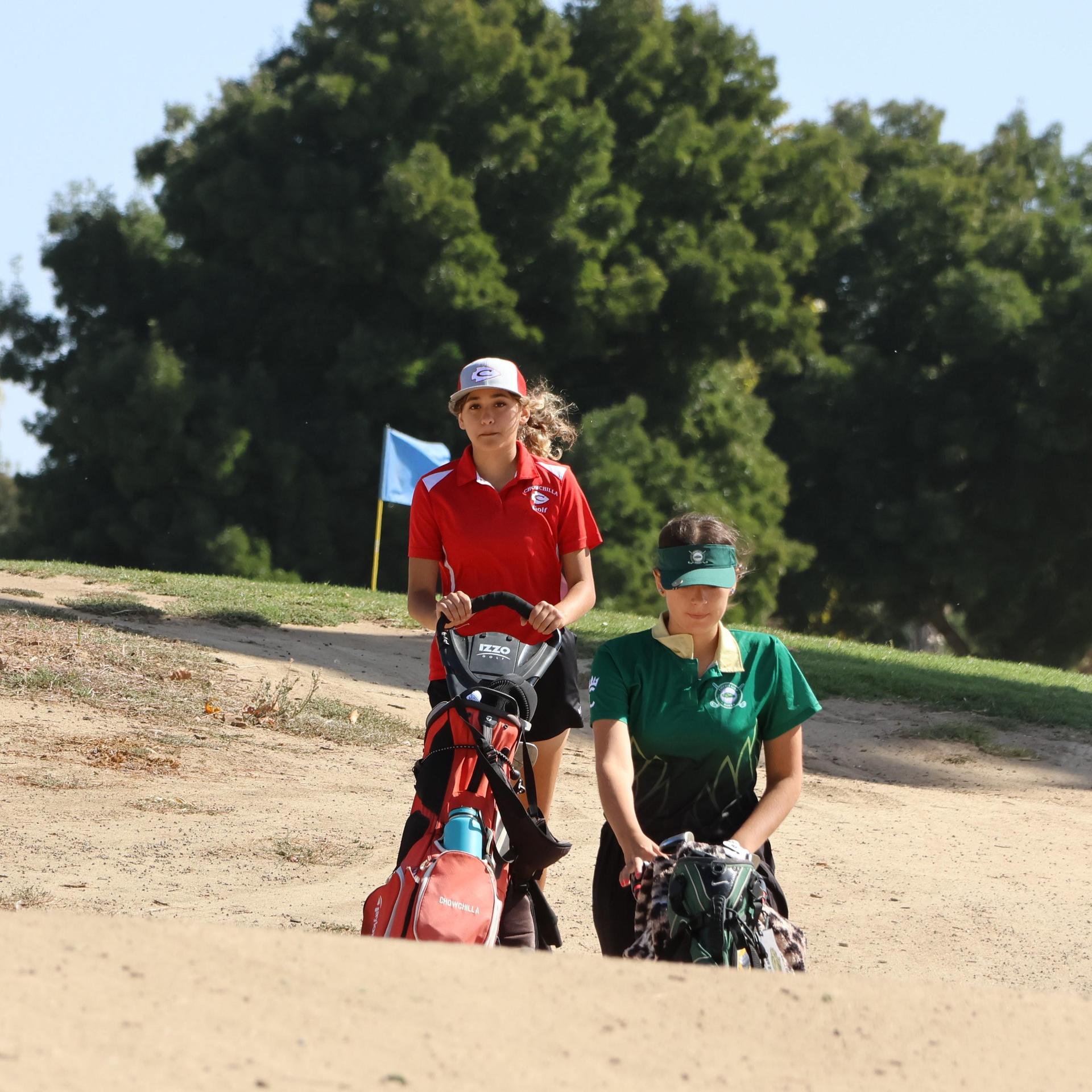 Girls golfers in action at the championships