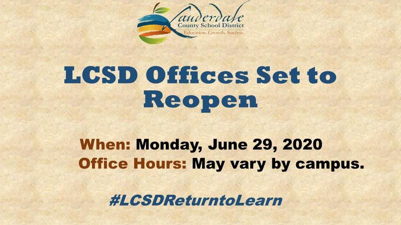 LCSD Offices Set to Reopen Graphic