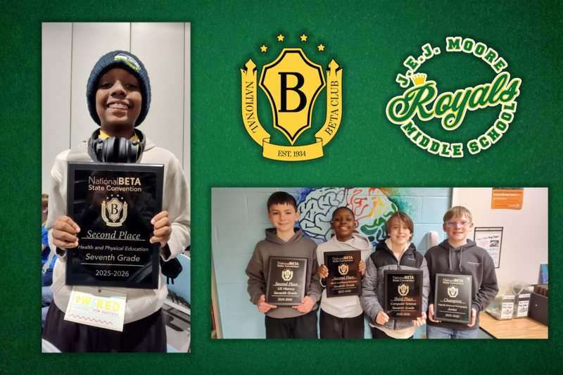 A collage image of the placing students from the Virginia Beta Club State Convention.