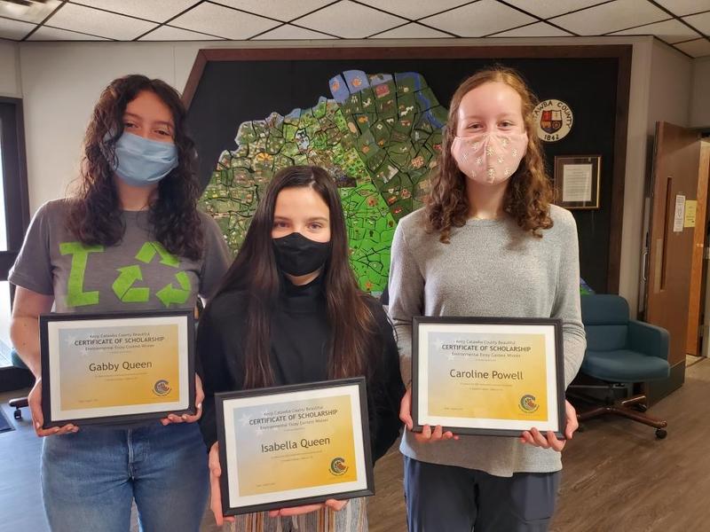 Environmental Essay Winners: Gabby Queen, Isabella Queen, and Caroline Powell