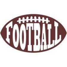 Brown football with the text FOOTBALL in white overlay