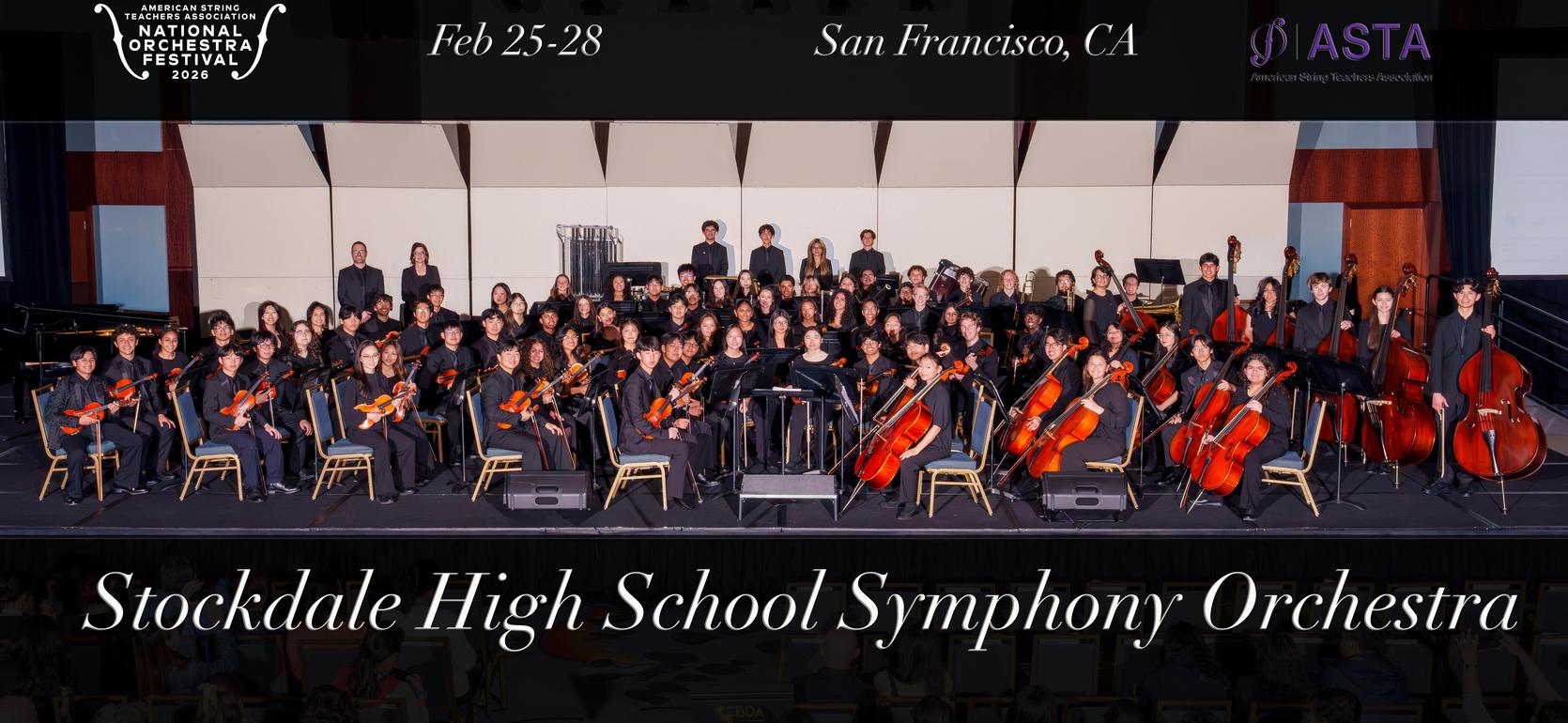 Stockdale High School Symphony Orchestra performing at a concert.