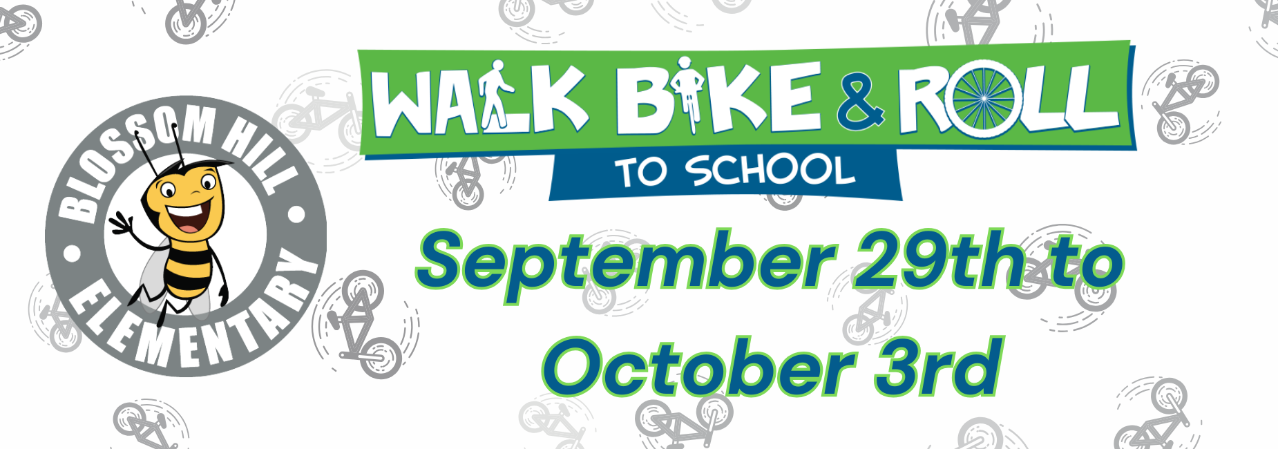 Walk Bike and Roll to School the week of September 29th to October 3rd