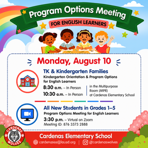 Program Options Meeting on August 10