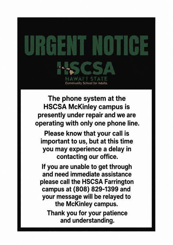 McKinley campus down to one line