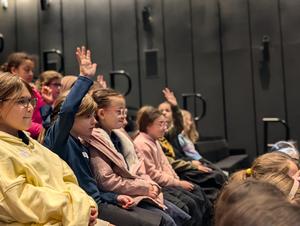 Third and fourth grade girls entranced by  the music.