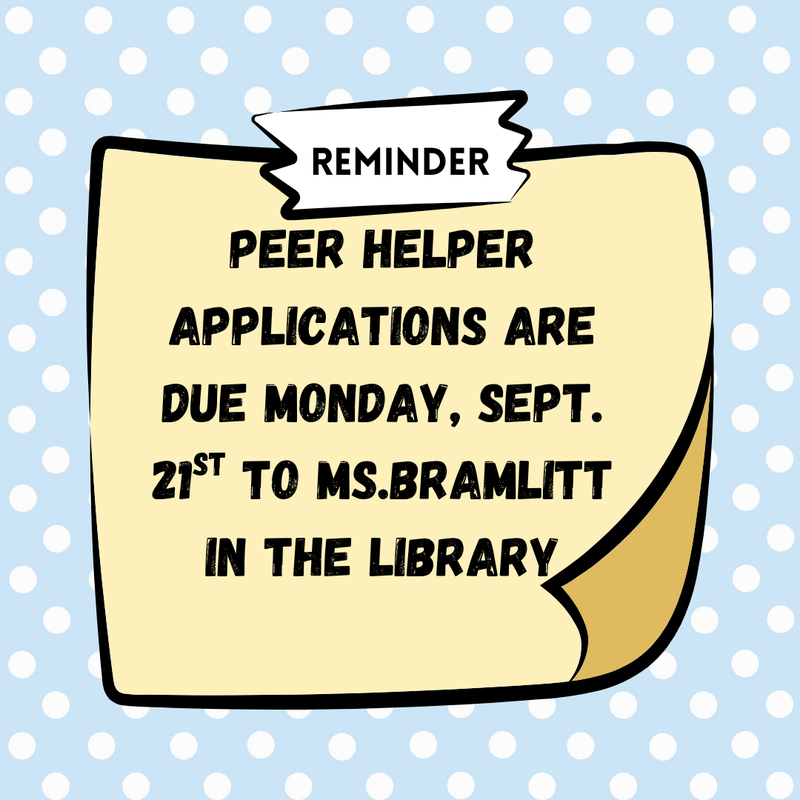 Peer Helper Reminder