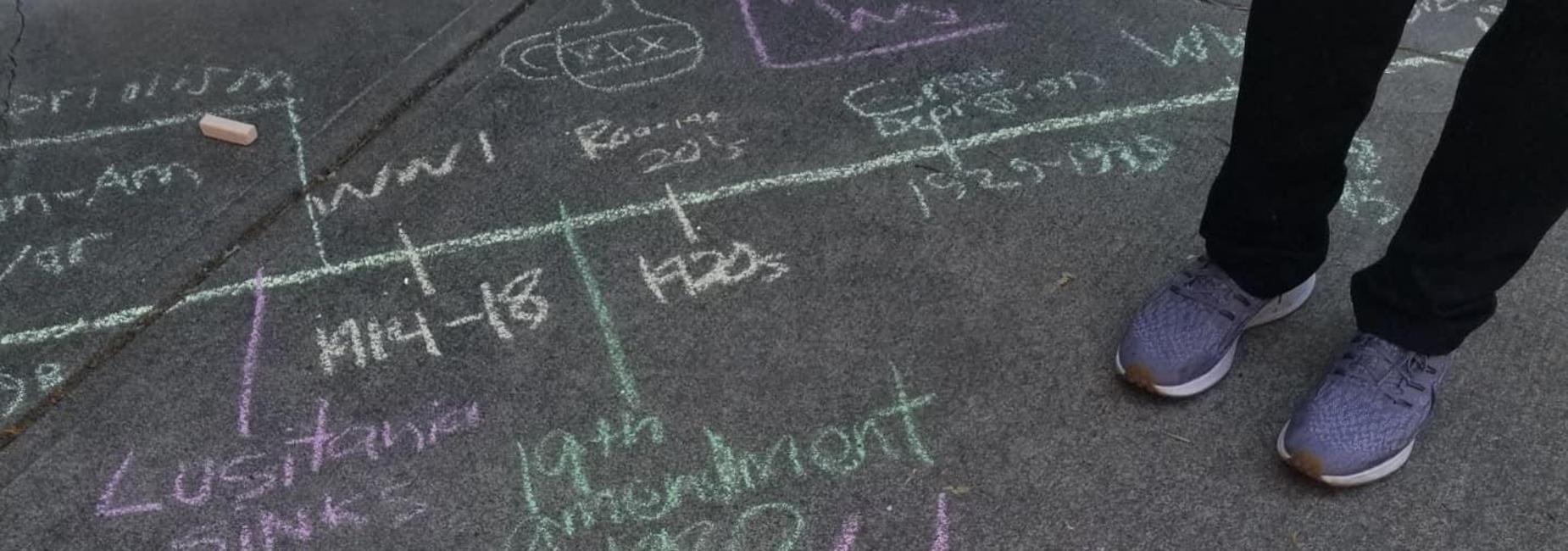 Learning history with sidewalk chalk