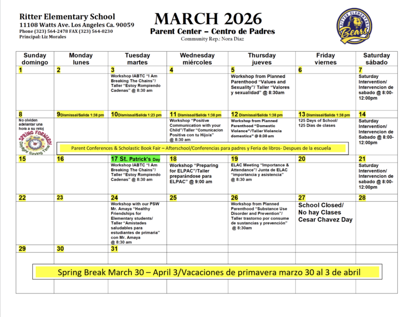March Calendar