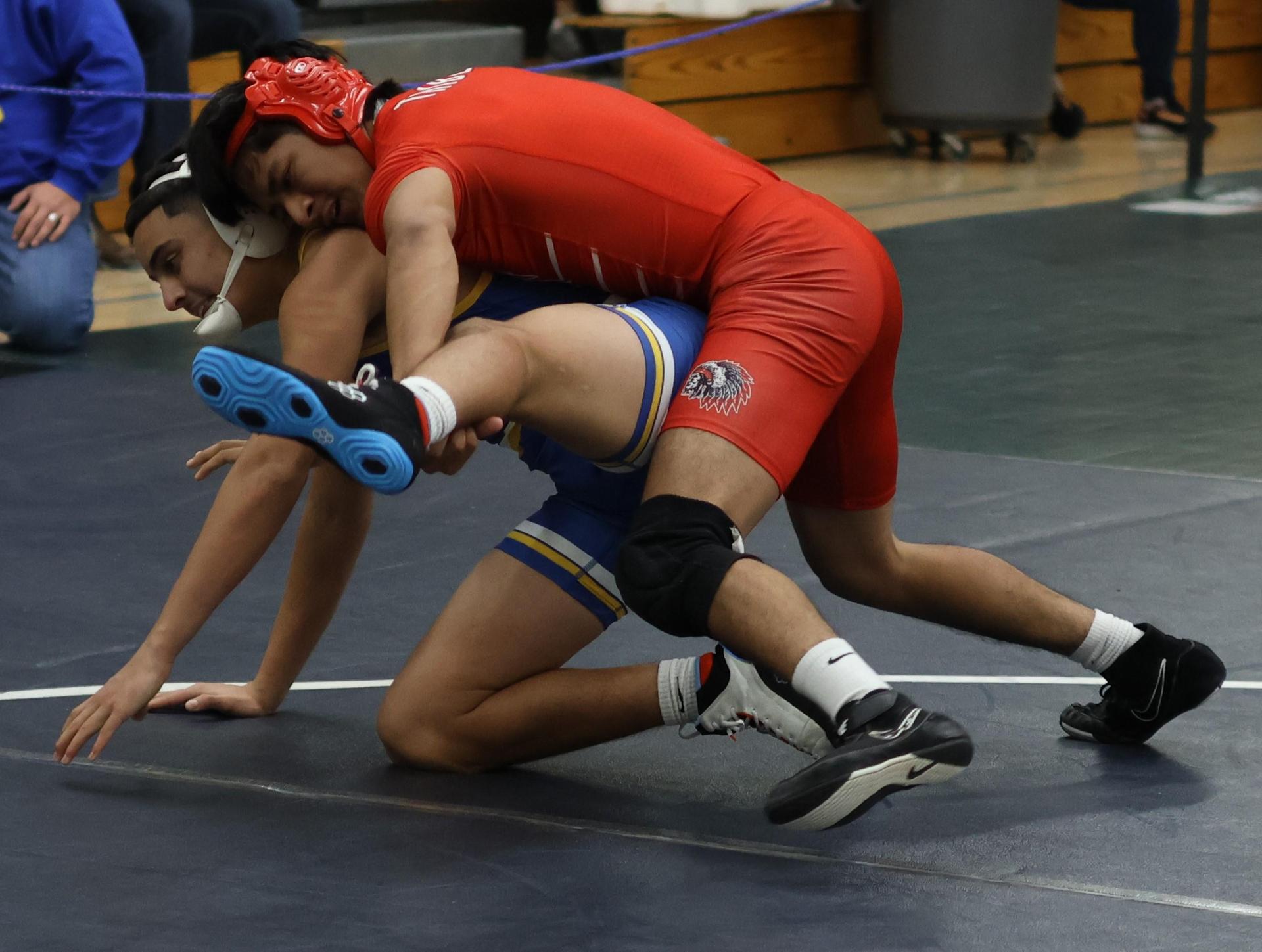 Boys wrestling in the Liberty Duals event 69