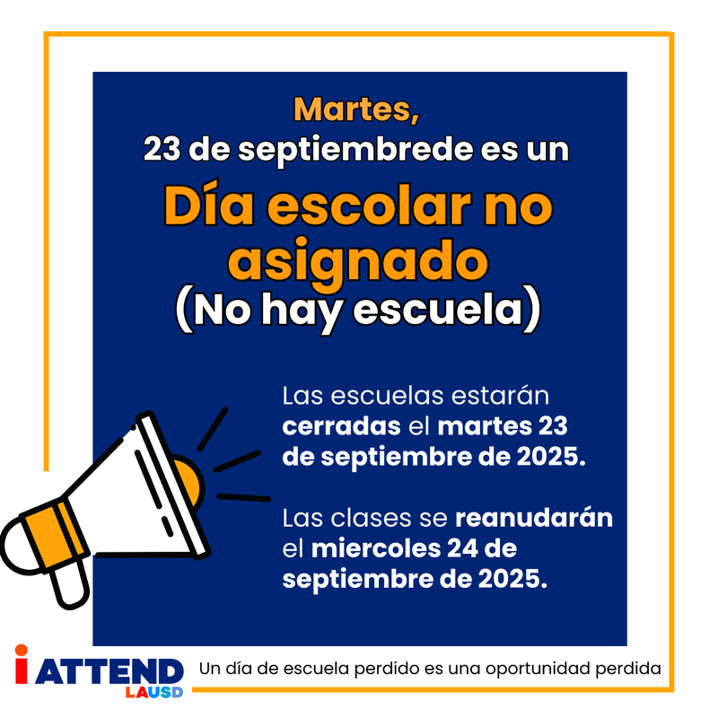 Unassigned Day- No School, September 23, 2025