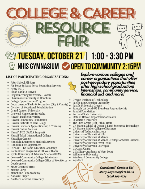 COLLEGE & CAREER RESOURCE FAIR @ NHIS