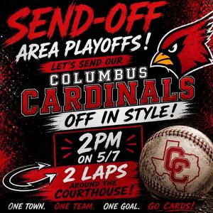 Cardinal send off at the courthouse at 2pm today