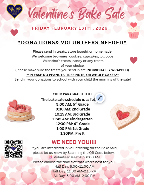 Valentine's Bake Sale Flyer