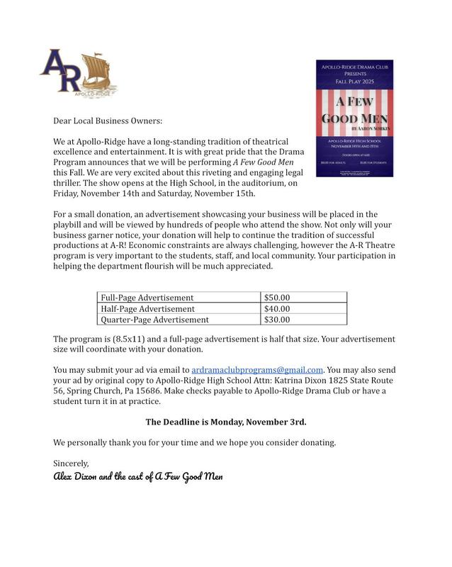 Drama Club Sponsorship