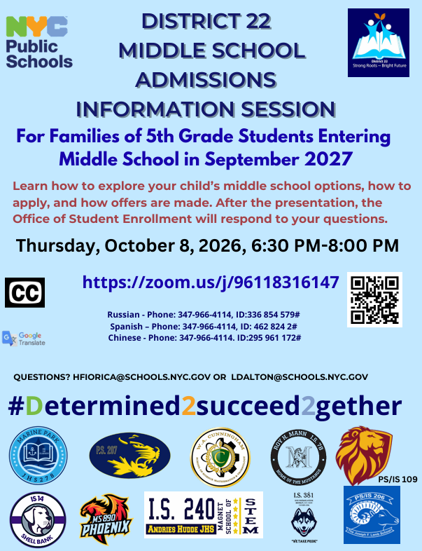 D22 Middle School information Session