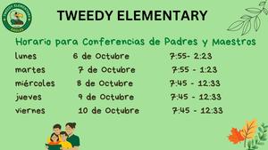 Parent teacher conferences for October