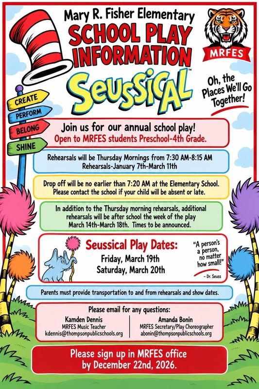 MRFES School Play Sign Up - Seussical