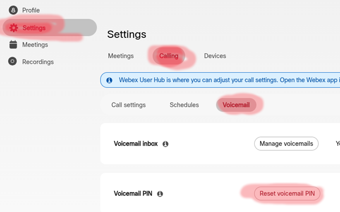 webex voicemail