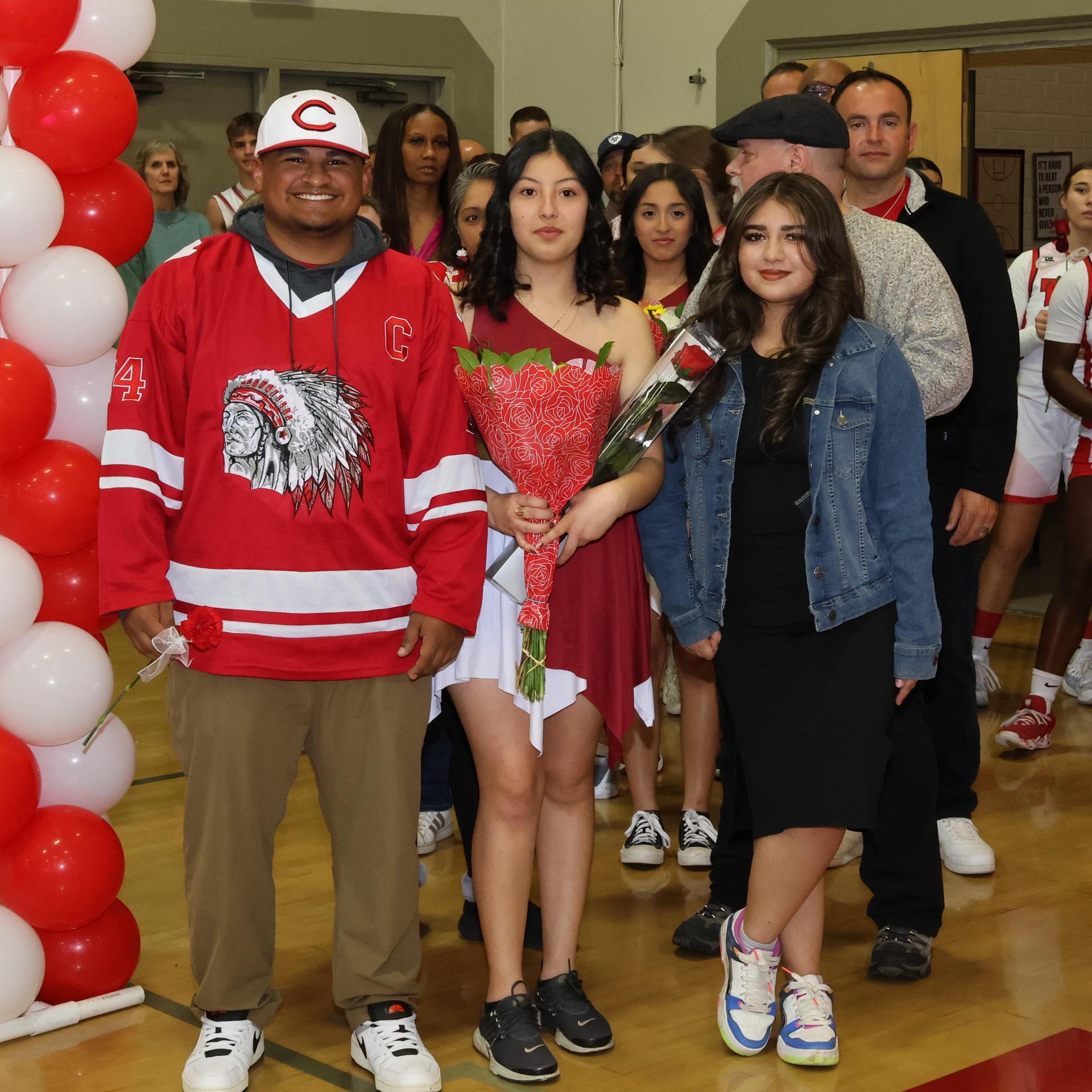 seniors posing with their escorts