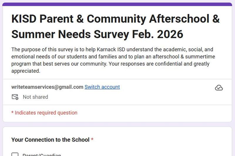 Afterschool Needs Survey