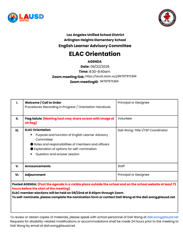 elac orientation