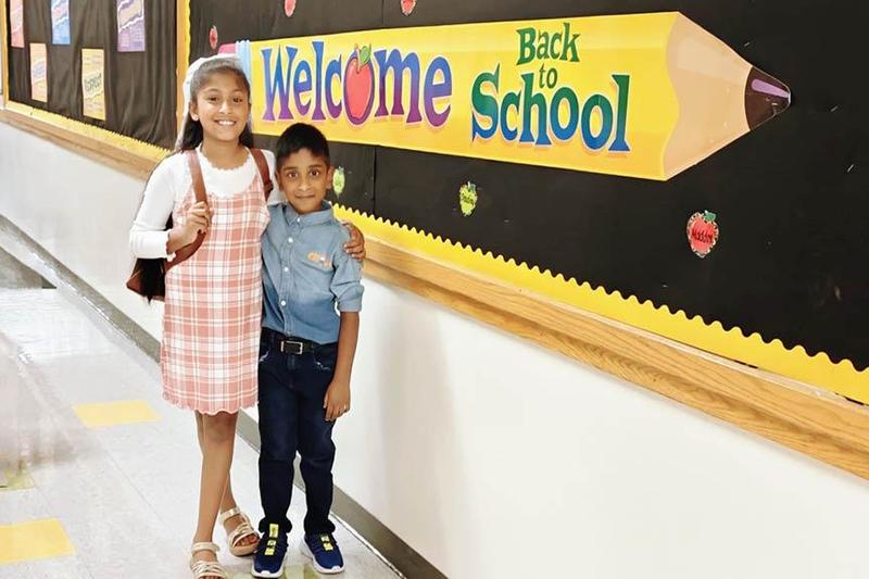 McCullough Elementary students Rhea (grade 3) and Ryan (grade 1) Danish visited the school’s Open House event on August 19