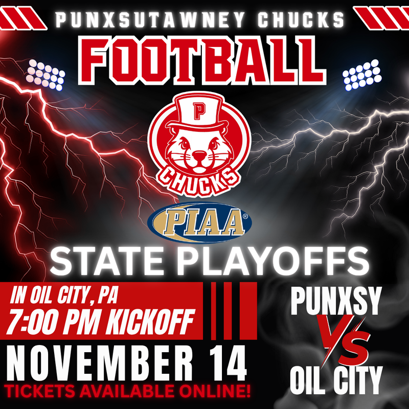 Chucks football logo with red and white lightning