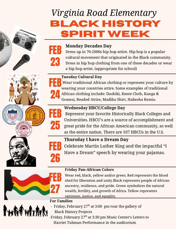 Black History Month Spirit week (ENGLISH)