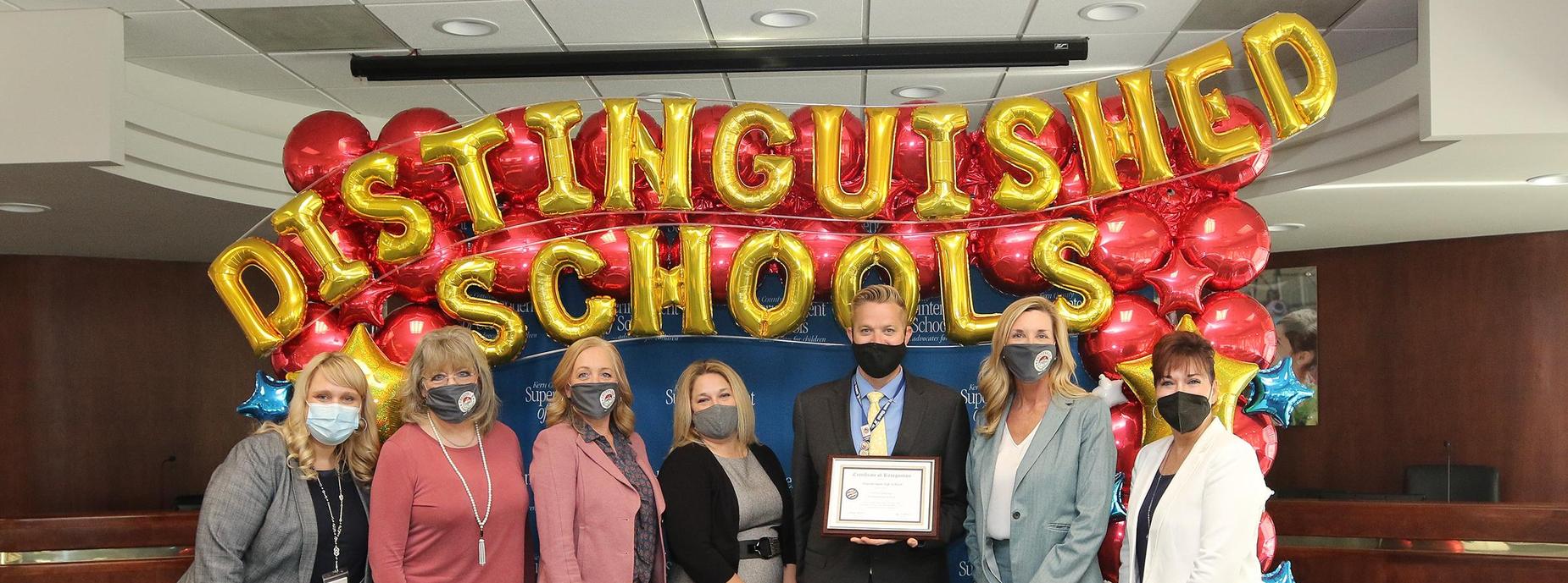Fruitvale Junior High staff with Distinguished school award