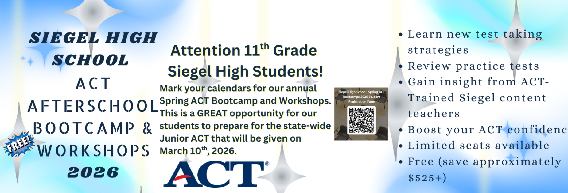 ACT Annual Junior After School Bootcamp 2026