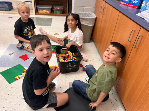 1st grade students in class