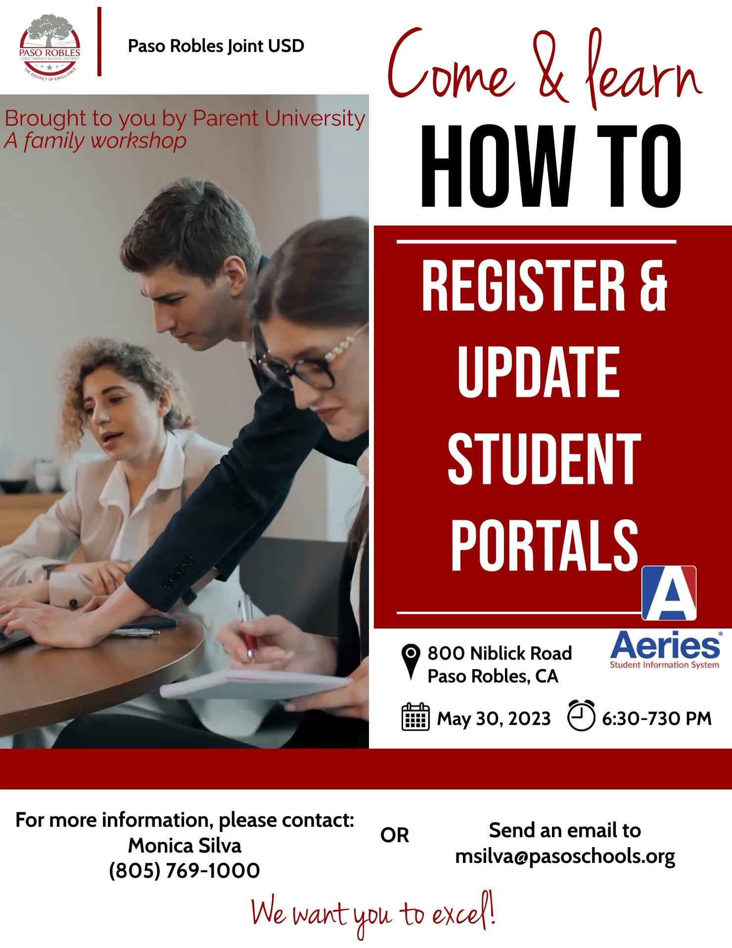 How to Register and Update Student Portal IMAGE
