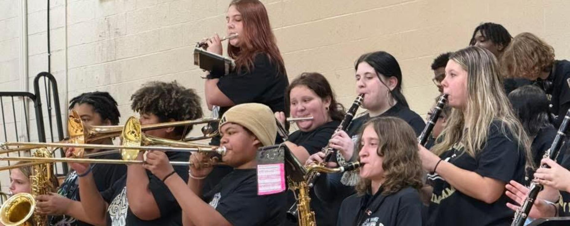 Valley Pep Band getting the crowd pumped up!